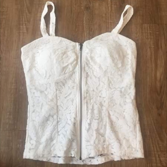 White Lace Tank Top - Picture 1 of 4